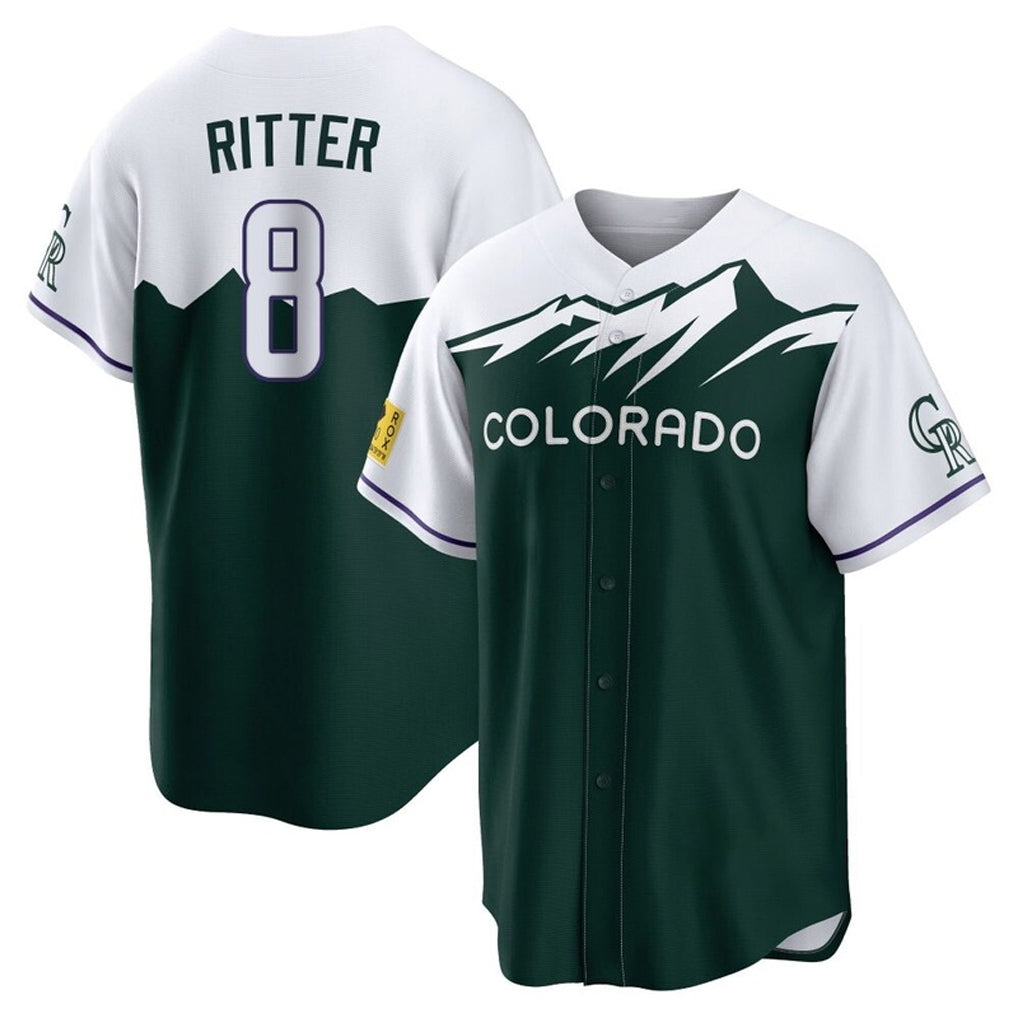 C.Rockies #8 Ryan Ritter Player Green City Connect Home Game Hdoa Stitched Jerseys