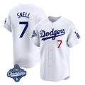 LA.Dodgers #7 Blake Snell Player White Game Limited World Series Meet Home Hdoa Stitched Jerseys