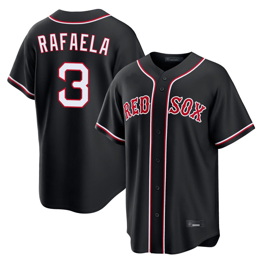 B.Red Sox #3 Ceddanne Rafaela Player Black Out Home Game Hdoa Stitched Jerseys