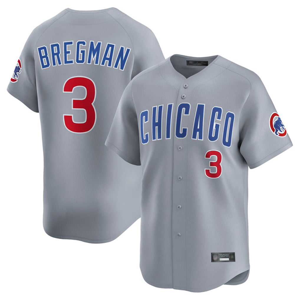 C.Cubs #3 Alex Bregman Player Gray Road Limited Home Hdoa Stitched Jerseys
