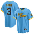 M.Brewers #3 Joey Ortiz Player Light Blue City Connect Home Game Hdoa Stitched Jerseys
