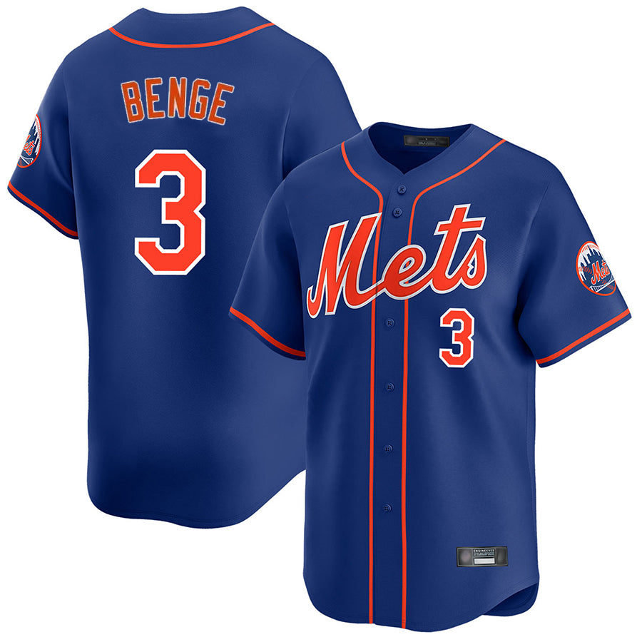 NY.Mets #3 Carson Benge Player Royal Home Limited Hdoa Stitched Jerseys