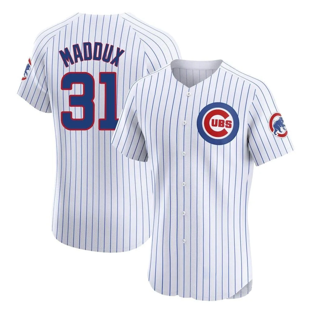 C.Cubs #31 Greg Maddux Player White Limited Elite Home Game Hdoa Stitched Jerseys