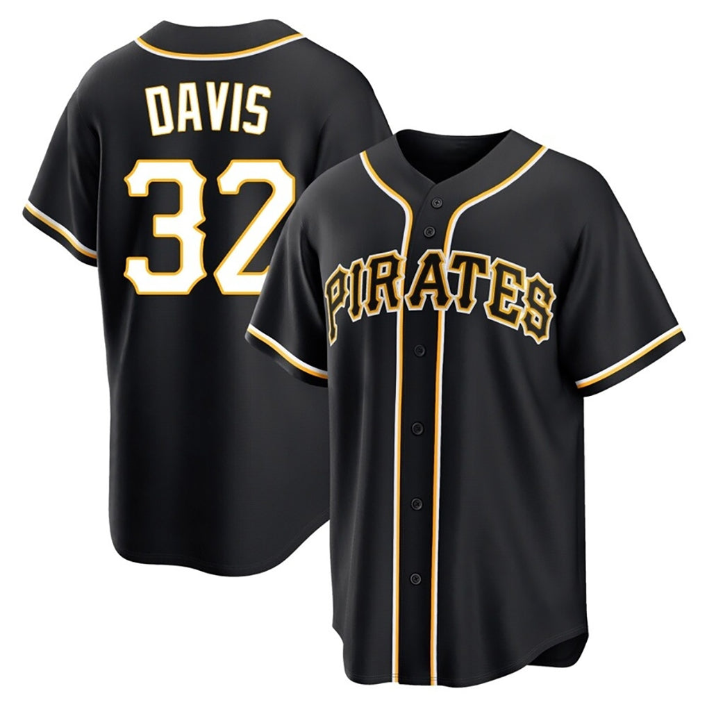 P.Pirates #32 Henry Davis Player Black Fashion Out Home Game Hdoa Stitched Jerseys