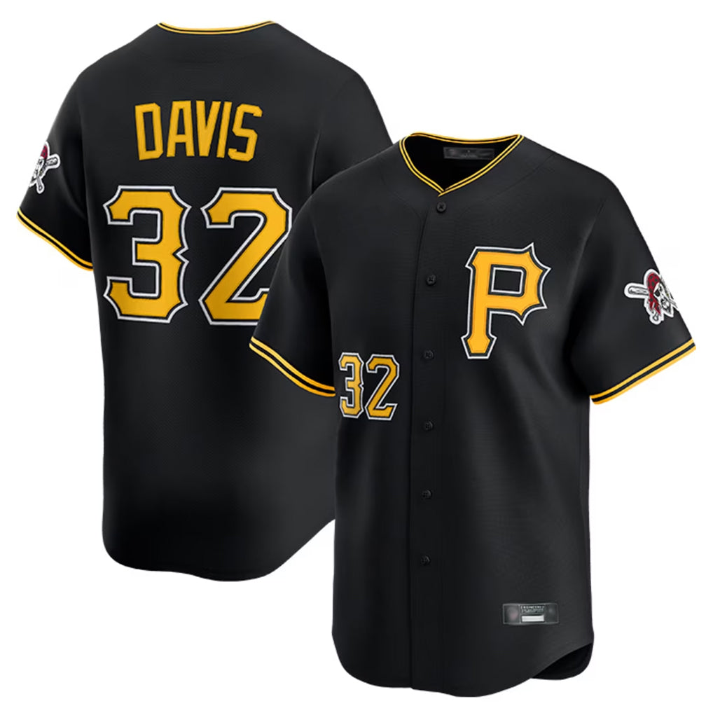 P.Pirates #32 Henry Davis Player Black Alternate Limited Game Hdoa Stitched Jerseys