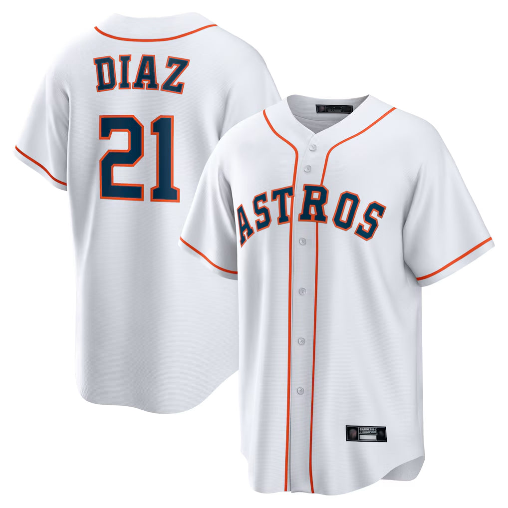 H.Astros #21 Yainer Diaz Player White Home Game Hdoa Stitched Jerseys