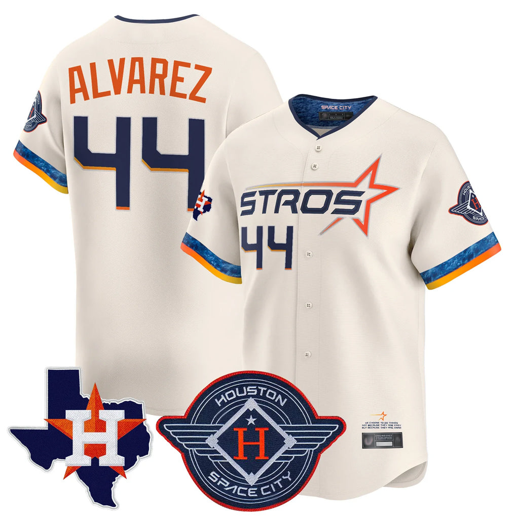 H.Astros #44 Yordan Alvarez Player Cream City Connect Texas Patch Vapor Premier Limited Home Hdoa Stitched Jerseys