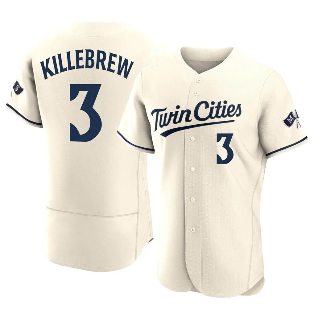 M.Twins #3 Harmon Killebrew Player Cream Home Limited Elite Hdoa Stitched Jerseys