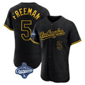 LA.Dodgers #5 Freddie Freeman Player Black World Series Meet Snake Skin City Limited Elite Home Hdoa Stitched Jerseys