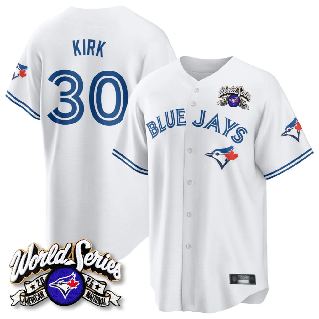 T.Blue Jays #30 Alejandro Kirk Player White 2025 American League All Hdoa Stitched Jerseys