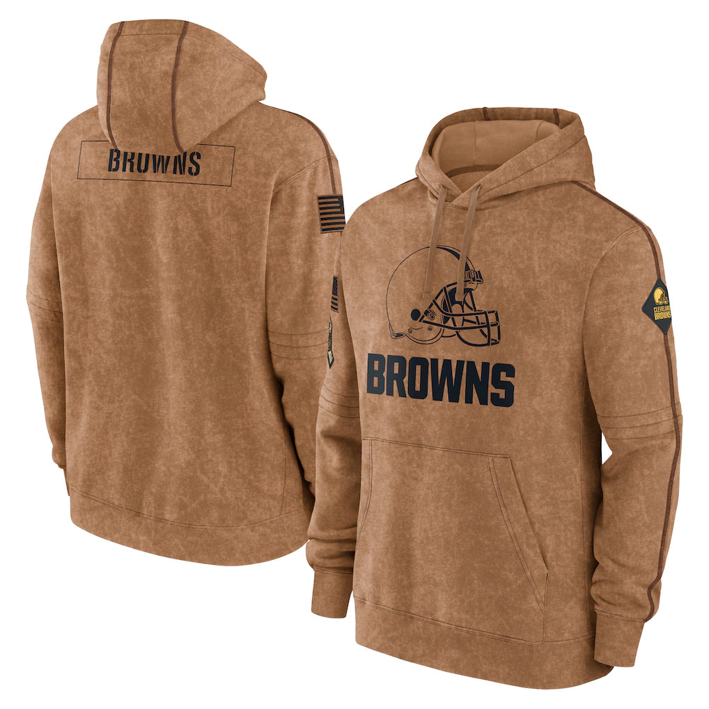 C.Browns ## Browns Blank Player Brown Salute to Service Pullover Hoodie Limited Hdoa Stitched Jerseys