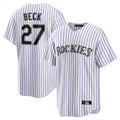 C.Rockies #27 Jordan Beck Player White Game Home Hdoa Stitched Jerseys