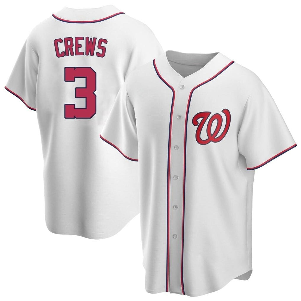 W.Nationals #3 Dylan Crews Player White Game Replica Hdoa Hdoa Stitched  Jerseys