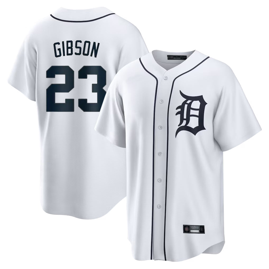 D.Tigers #23 Kirk Gibson Player White Home Game Hdoa Stitched Jerseys