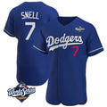 LA.Dodgers #7 Blake Snell Player Royal Limited Elite World Series Home Hdoa Stitched Jerseys