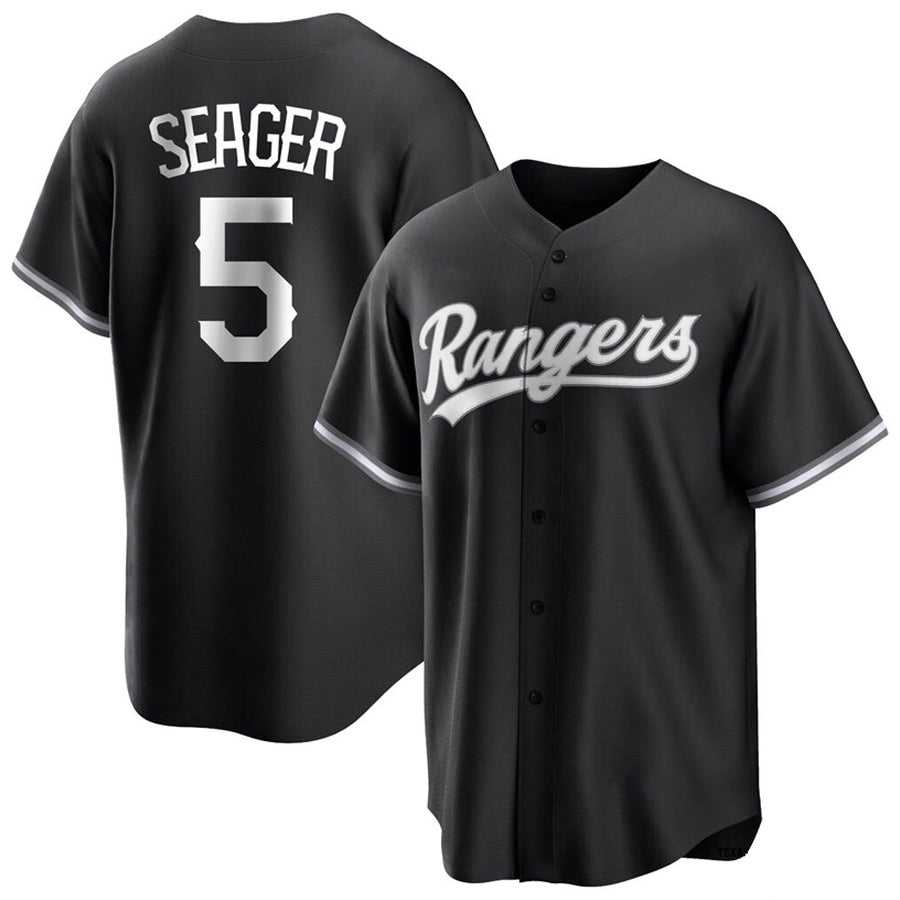T.Rangers #5 Corey Seager Player Black Replica Game Hdoa Stitched Jerseys