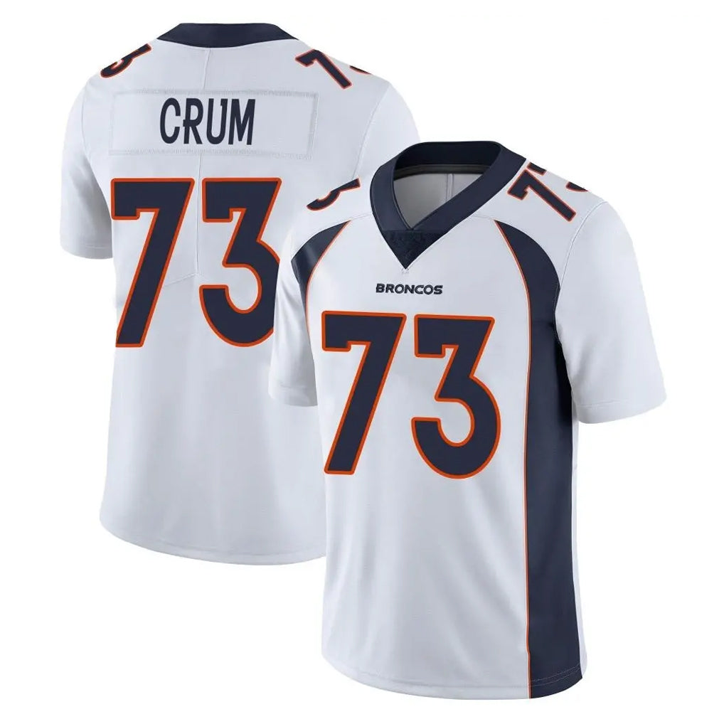 D.Broncos #73 Frank Crum Player White Vapor Untouchable Limited Home Game Hdoa Stitched Jerseys