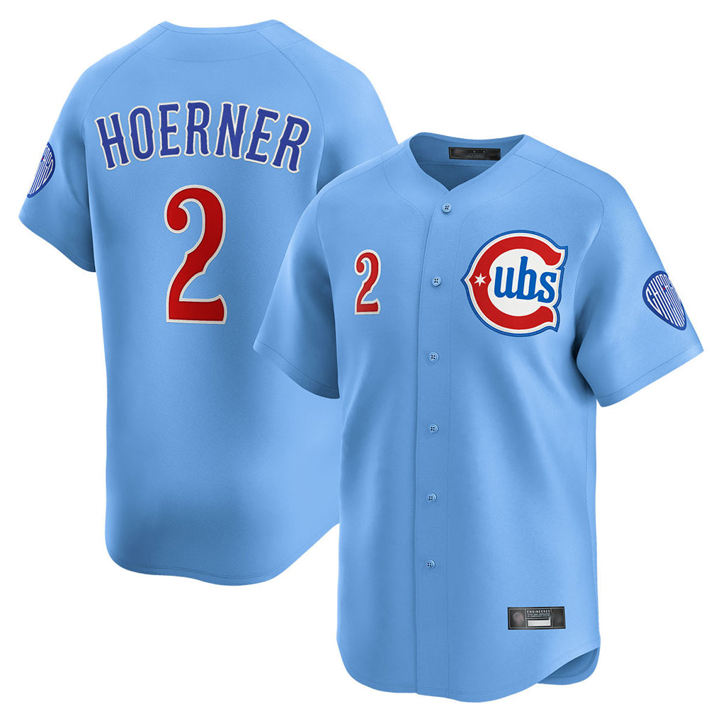C.Cubs #2 Nico Hoerner Player Light Blue Limited Home Hdoa Stitched Jerseys