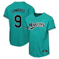 M.Marlins #9 Xavier Edwards Player Teal Home Game Hdoa Stitched Jerseys