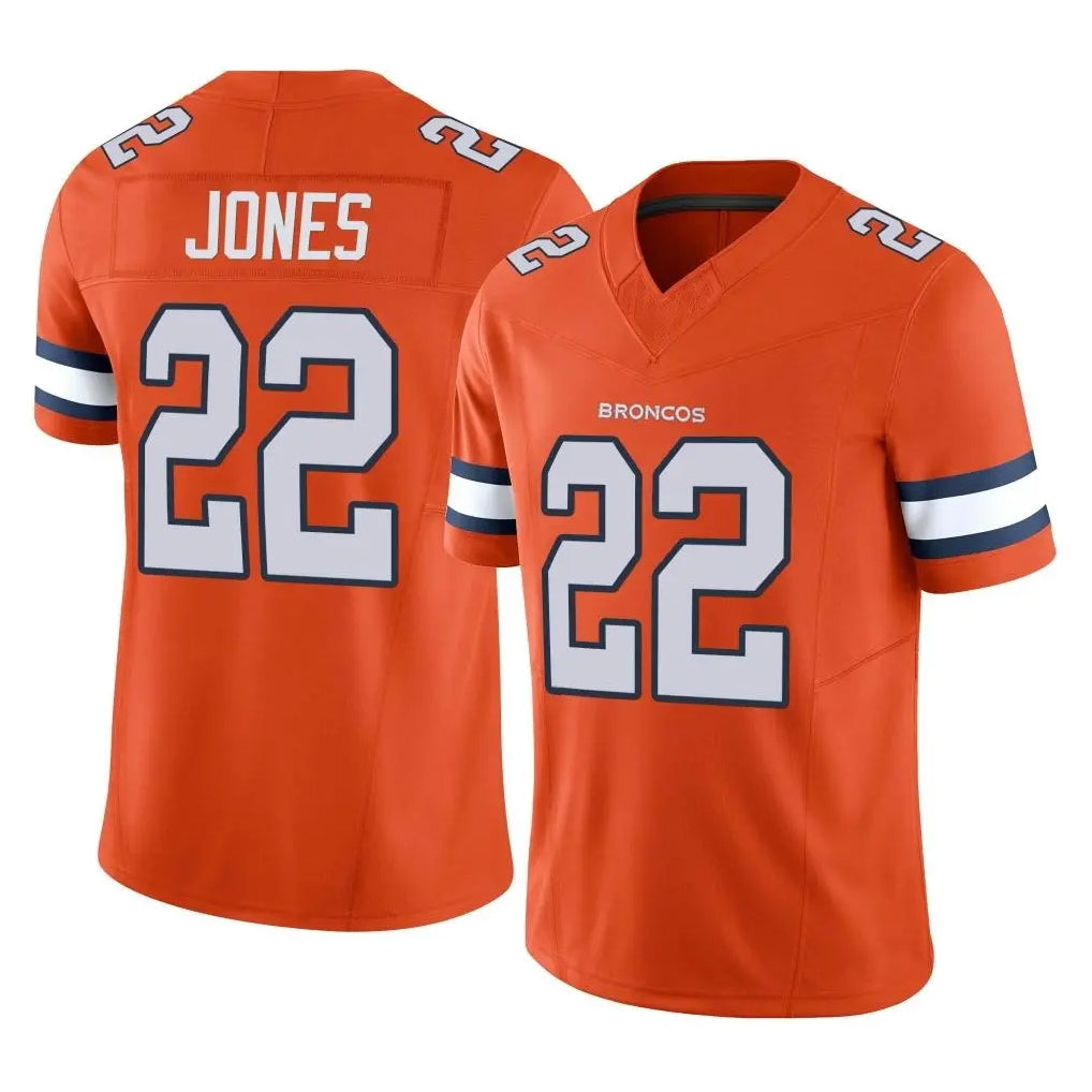 D.Broncos #22 Brandon Jones Player Orange Limited Alternate Vapor F.U.S.E. Throwback Game Hdoa Stitched Jerseys