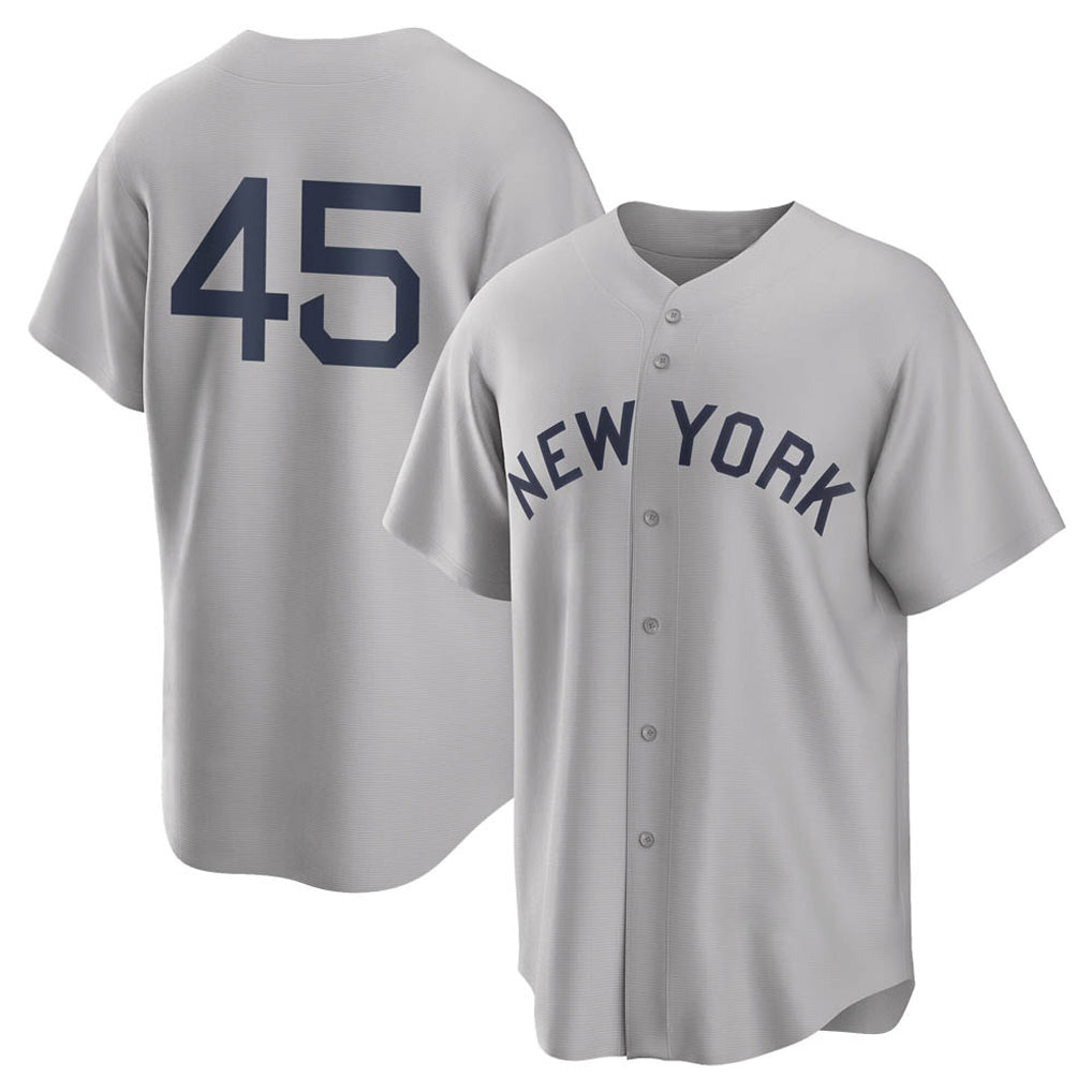 NY.Yankees #45 Gerrit Cole Player Gray Field of Dreams Game Hdoa Stitched Jerseys
