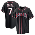 LA.Angels #7 Jo Adell Player Black Fashion Out Home Game Hdoa Stitched Jerseys