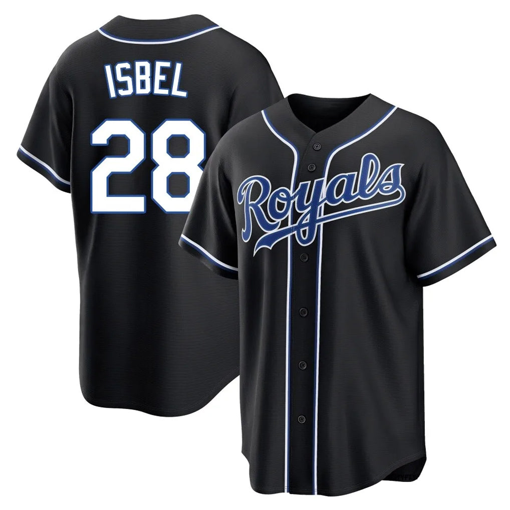 KC.Royals #28 Kyle Isbel Player Black Carbon Fashion Home Game Hdoa Stitched Jerseys