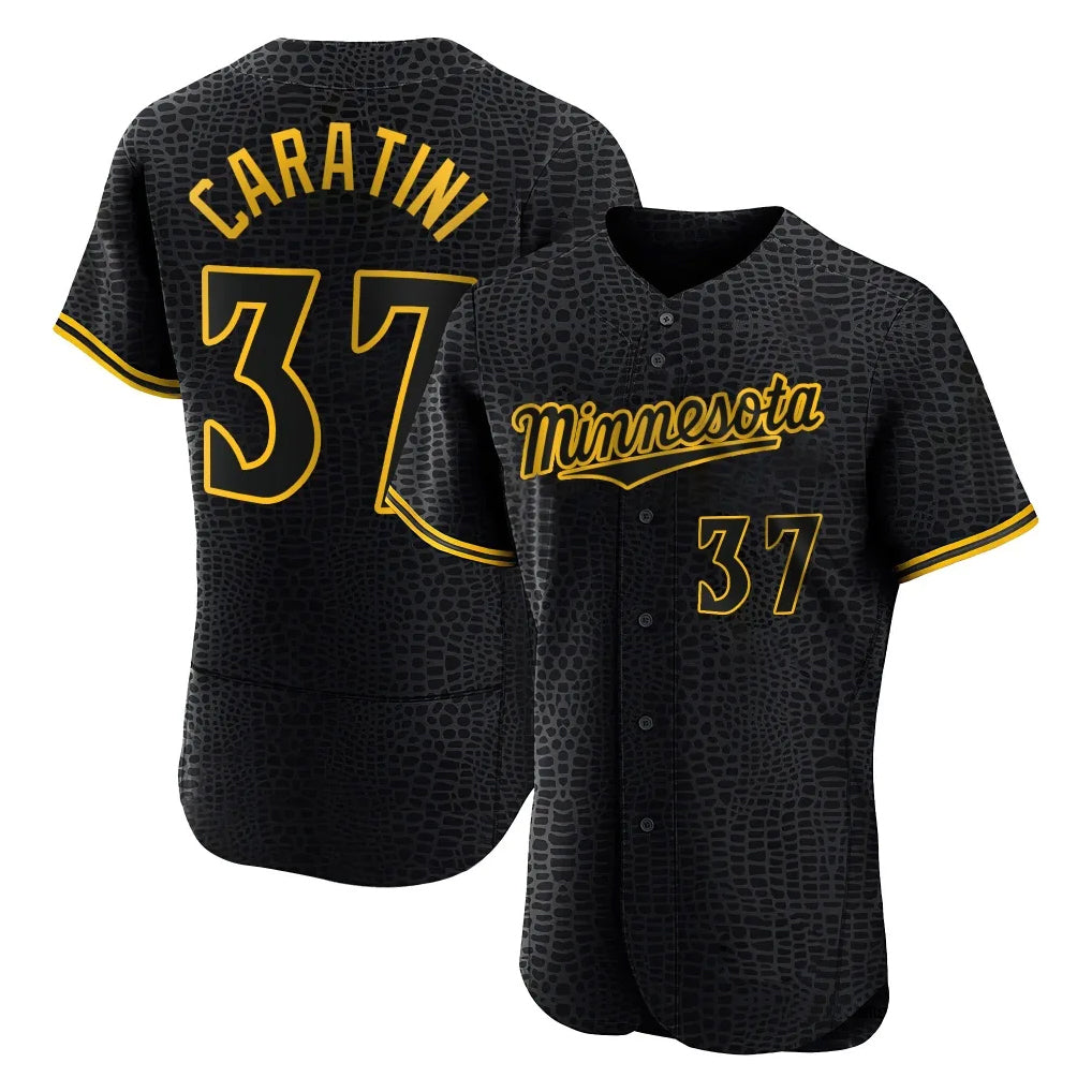 M.Twins #37 Victor Caratini Player Black Snake Skin City Home Limited Elite Hdoa Stitched Jerseys