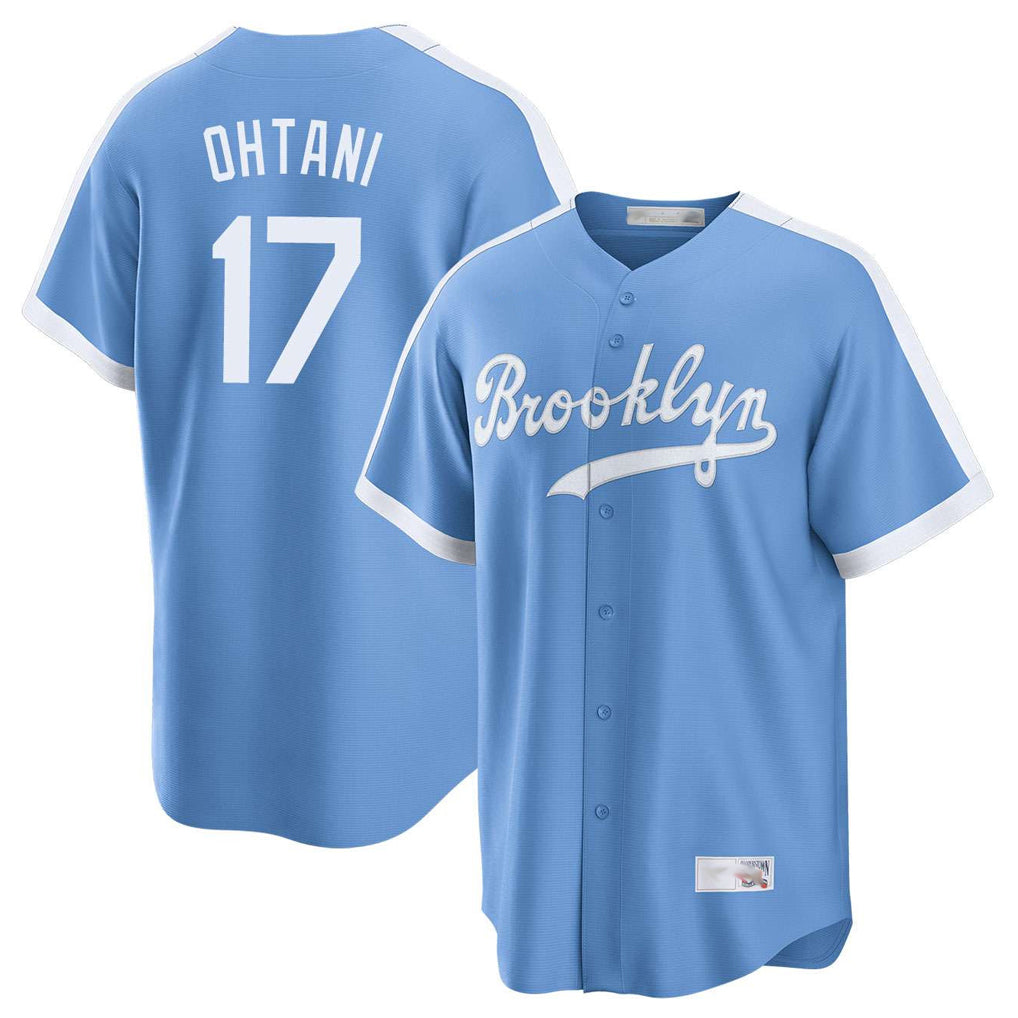 LA.Dodgers #17 Shohei Ohtani Player Light Blue Cooperstown Collection Limited Hdoa Stitched Jerseys