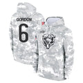 C.Bears #6 Kyler Gordon Player Arctic Camo Salute to Service Pullover Hoodies Limited Hdoa Stitched Jerseys