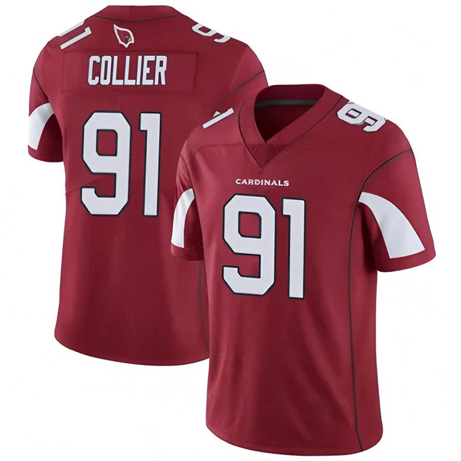 A.Cardinals #91 L.J. Collier Player Cardinal Vapor Untouchable Limited Hdoa Stitched Jerseys