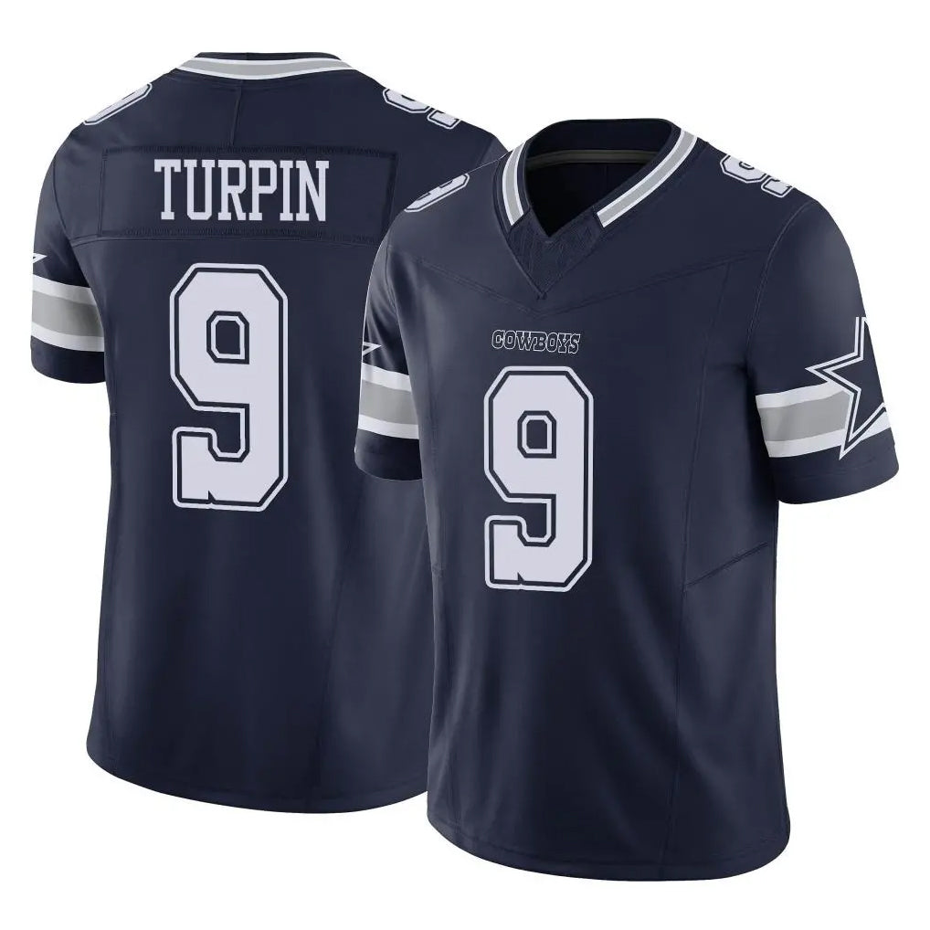 D.Cowboys #9 KaVontae Turpin Player Navy Limited Vapor F.U.S.E. Home Game Hdoa Stitched Jerseys