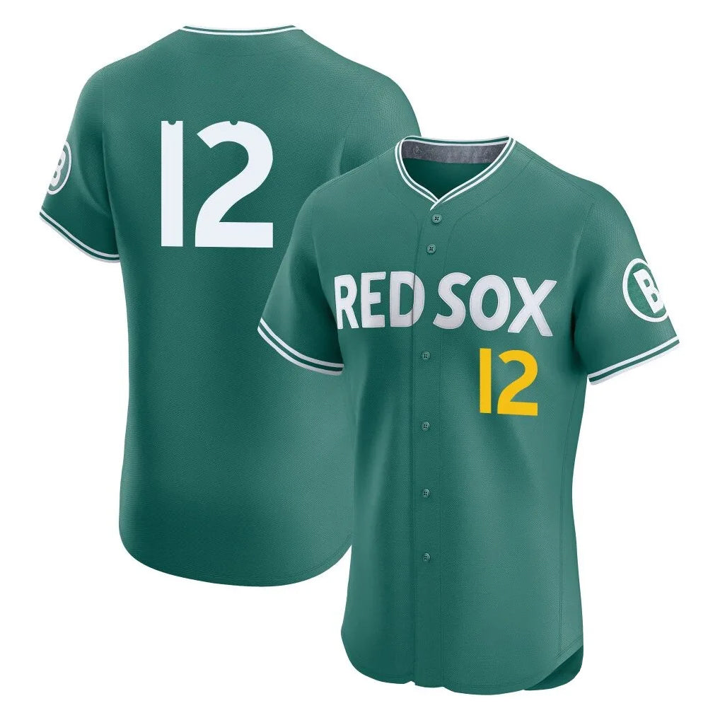 B.Red Sox #12 Connor Wong Player Green City Connect Limited Elite Home Game Hdoa Stitched Jerseys