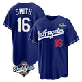 LA.Dodgers #16 Will Smith Player Royal World Series Game Home Hdoa Stitched Jerseys