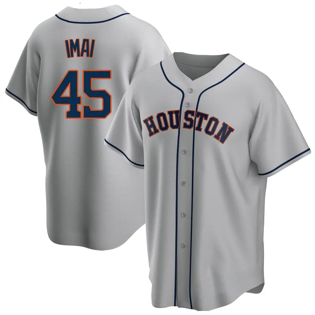 H.Astros #45 Tatsuya Imai Player Gray Home Game Hdoa Stitched Jerseys