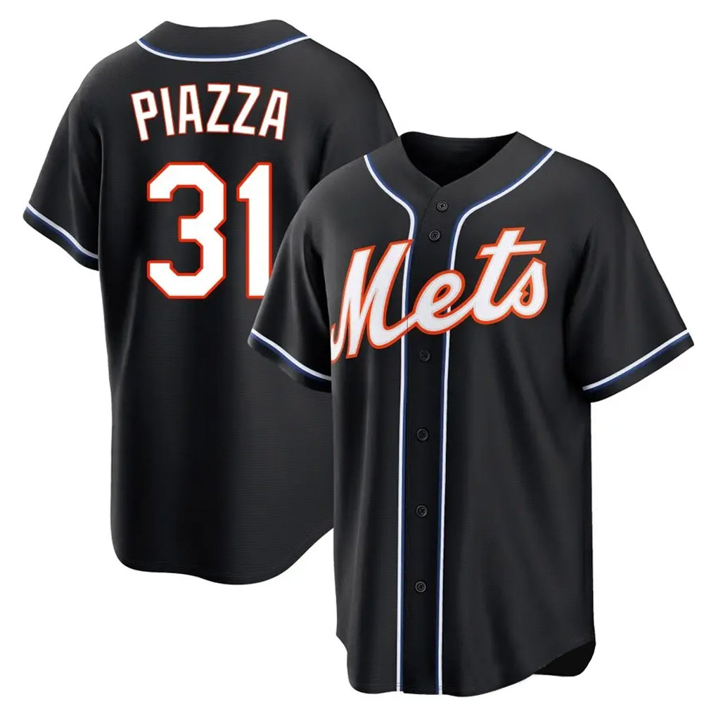 NY.Mets #31 Mike Piazza Player Black Fashion Out Game Hdoa Stitched Jerseys