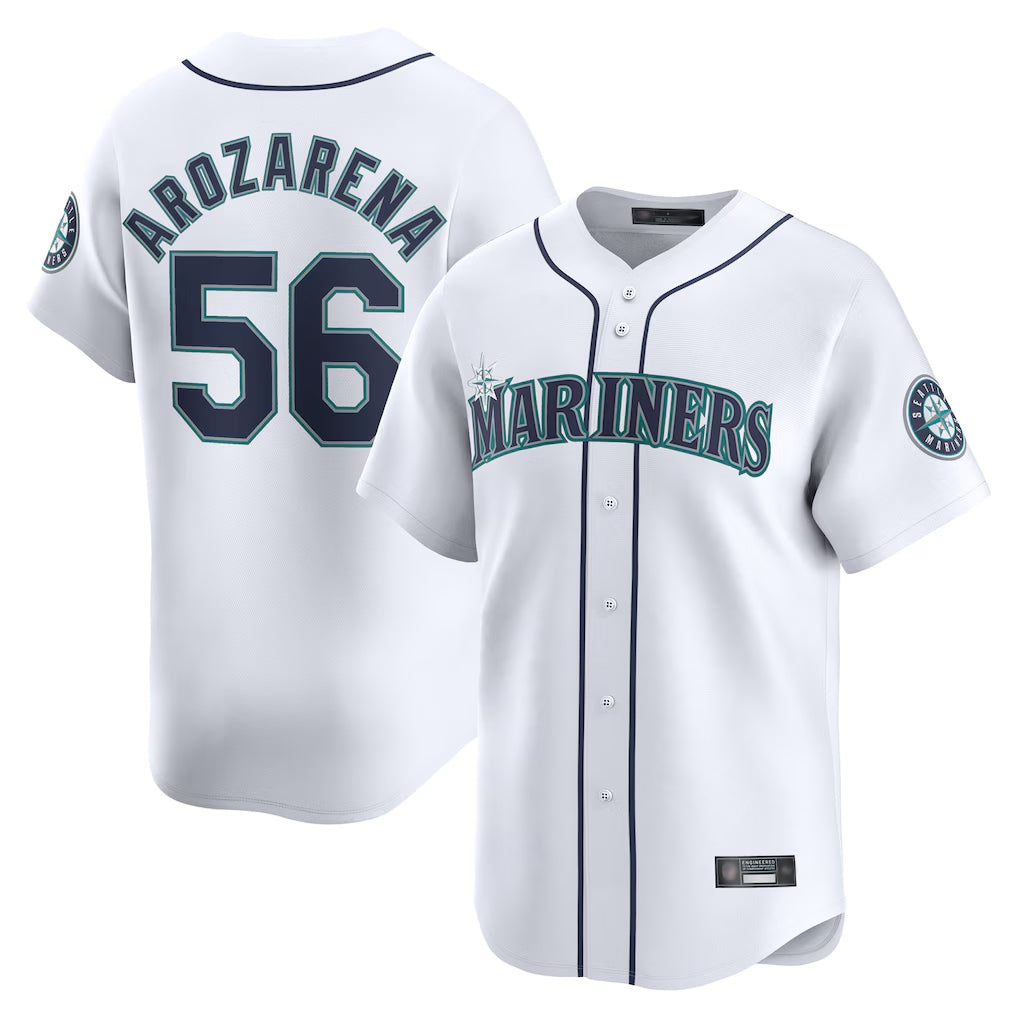 S.Mariners #56 Randy Arozarena Player White Home Limited Hdoa Stitched Jerseys