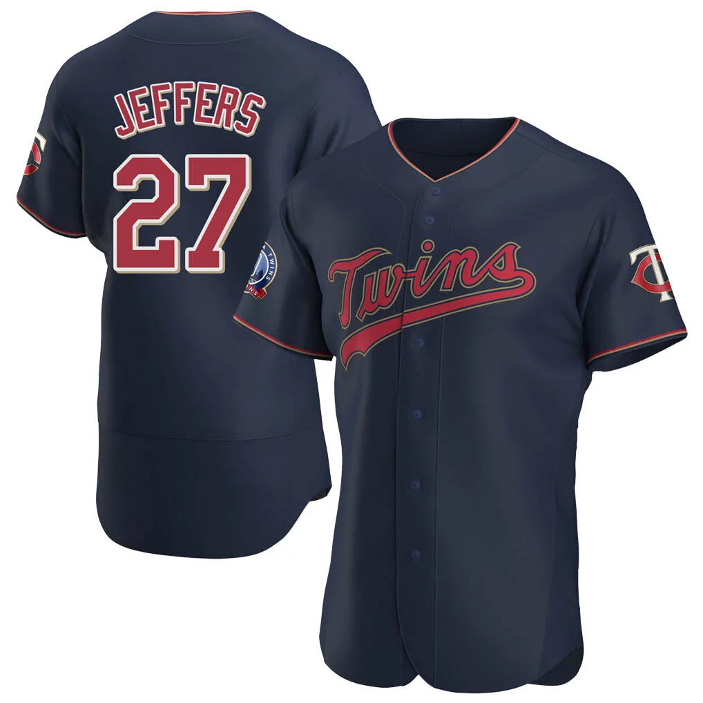 M.Twins #27 Ryan Jeffers Player Navy 60th Home Limited Elite Hdoa Stitched Jerseys