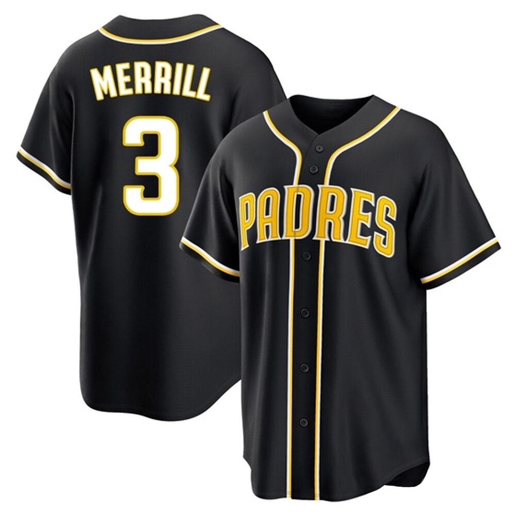 S.Diego Padres #3 Jackson Merrill Player Black 2026 Fashion Home Hdoa Stitched Jerseys