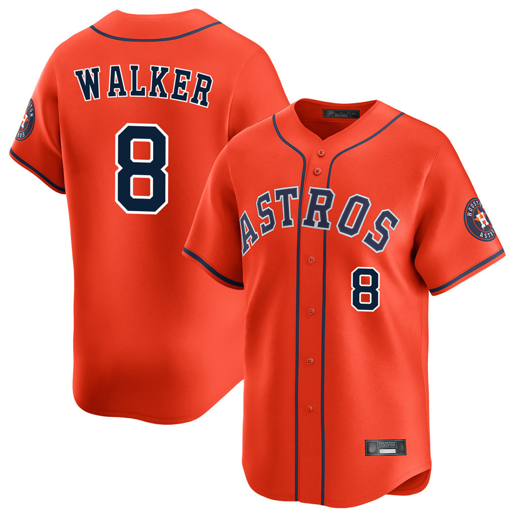 H.Astros #8 Christian Walker Player Orange Home Limited Hdoa Stitched Jerseys