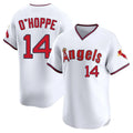 LA.Angels #14 Logan O'Hoppe Player White T-shirt Home Limited Hdoa Stitched Jerseys