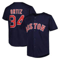 B.Red Sox #34 David Ortiz Player Navy Mitchell & Ness Cooperstown Collection Mesh Home Hdoa Stitched Jerseys