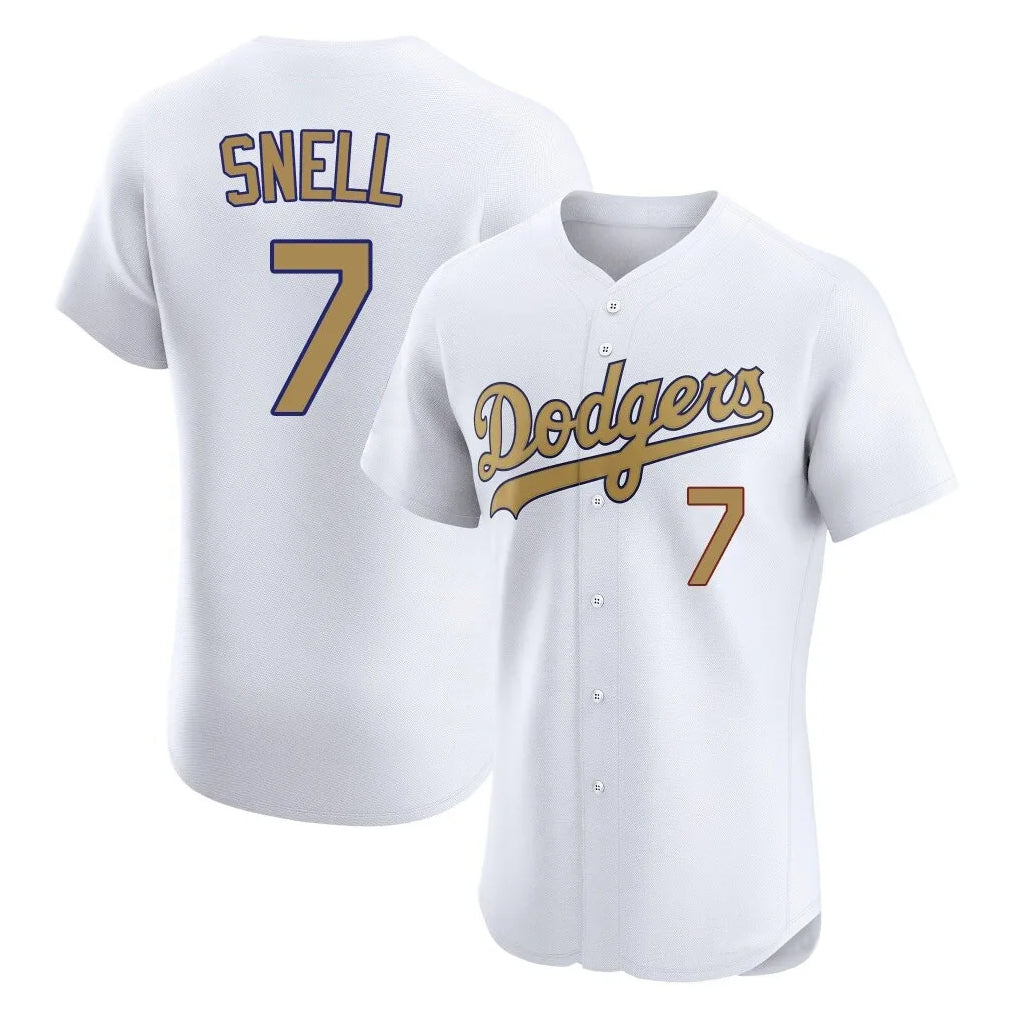 LA.Dodgers #7 Blake Snell Player Gold Limited Elite Home Hdoa Stitched Jerseys