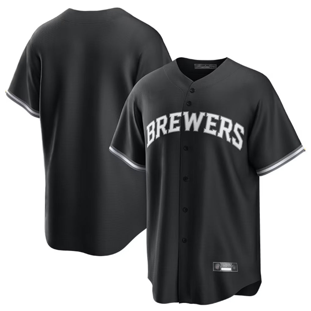 M.Brewers ## Brewers Blank Player Black Game Home Hdoa Stitched Jerseys