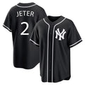NY.Yankees #2 Derek Jeter Player Black Out Game Home Hdoa Stitched Jerseys
