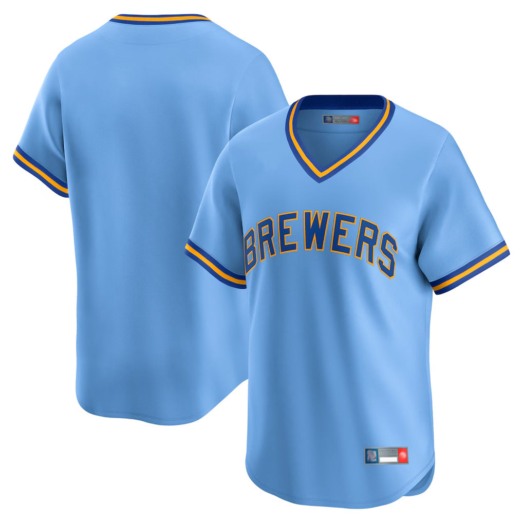 M.Brewers ## Brewers Blank Player Light Blue Cooperstown Collection T-shirt Hdoa Stitched Jerseys