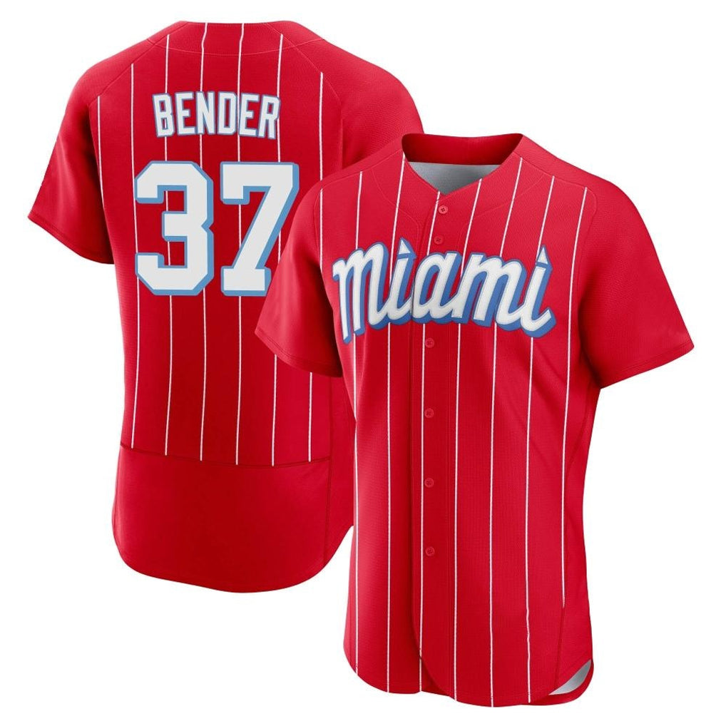 M.Marlins #37 Anthony Bender Player Red City Connect Home Limited Elite Hdoa Stitched Jerseys