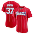M.Marlins #37 Anthony Bender Player Red City Connect Home Limited Elite Hdoa Stitched Jerseys
