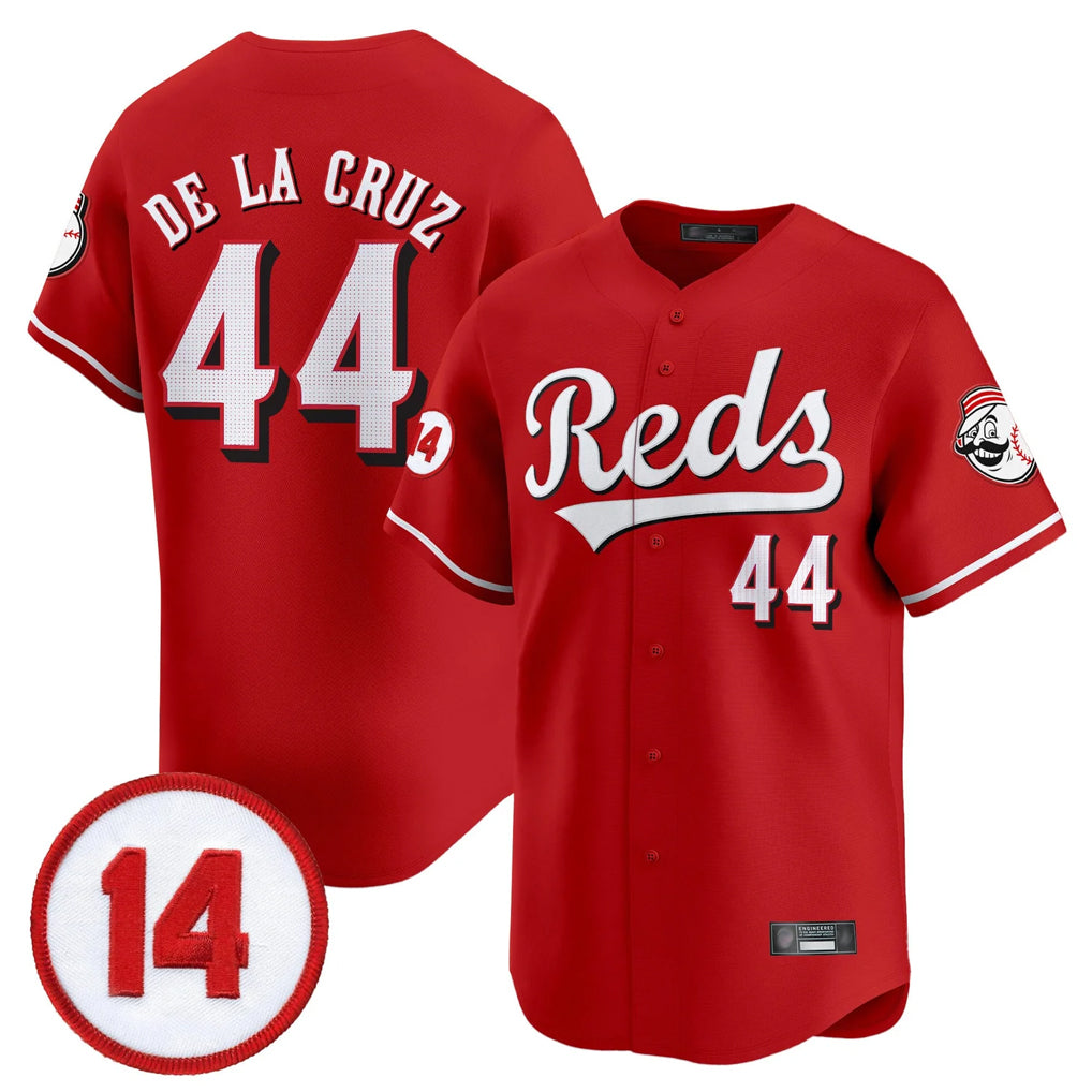 C.Reds #44 Elly De La Cruz Player Red Vapor Premier Limited Home Hdoa Stitched Jerseys