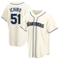 S.Mariners #51 Ichiro Suzuki Player Cream Home Game Hdoa Stitched Jerseys
